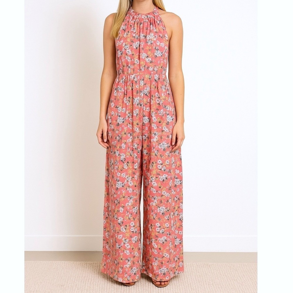 J.Crew Liberty Fabric Jumpsuit Size 8 Wide Leg Josephine Floral Print Womens NEW
